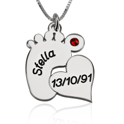 Collier Pied de Bébé avec Cœur