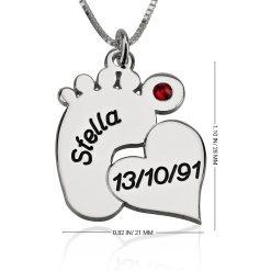 Collier Pied de Bébé avec Cœur