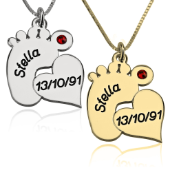 Collier Pied de Bébé avec Cœur