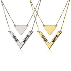 Collier Graphique Triangle et Chevron