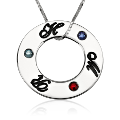 Collier Cercle Initiales et Cristaux