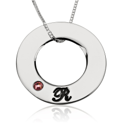 Collier Cercle Initiales et Cristaux
