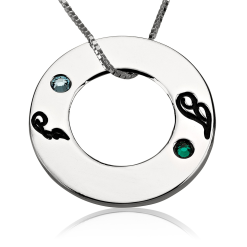 Collier Cercle Initiales et Cristaux