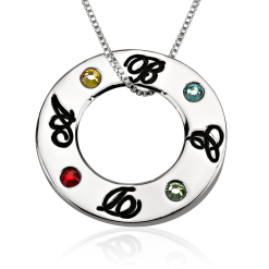 Collier Cercle Initiales et Cristaux