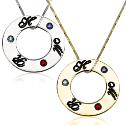Collier Cercle Initiales et Cristaux