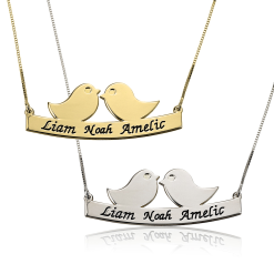 Collier Maman Oiseau avec Prénoms