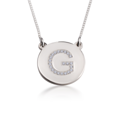 Collier Disc Initiale avec Zirconium