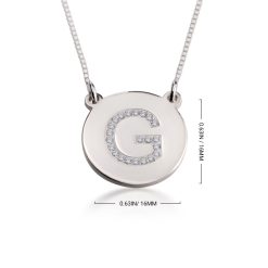 Collier Disc Initiale avec Zirconium