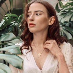 Collier Disc Initiale avec Zirconium