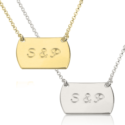 Collier Plaque Militaire avec Initiales