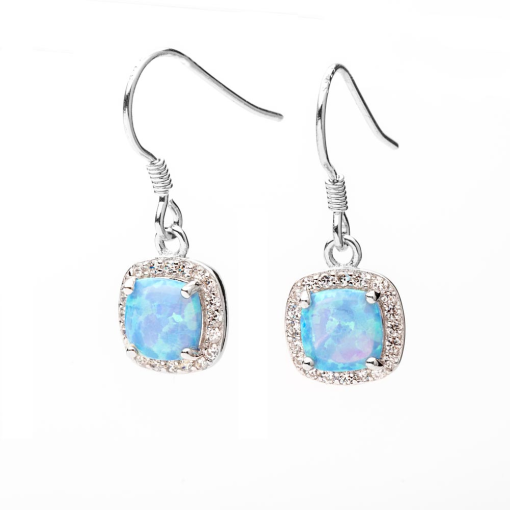 Boucles d'Oreilles avec Opale Turquoise