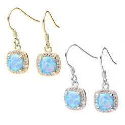 Boucles d'Oreilles avec Opale Turquoise
