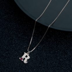 Collier Mini Initiale avec Pierre de Naissance