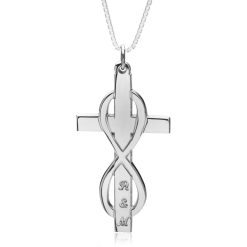 Collier Croix Infini avec Initiales
