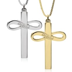 Collier Croix Infini avec Prénom