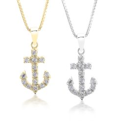 Collier Ancre Marine avec Zirconium