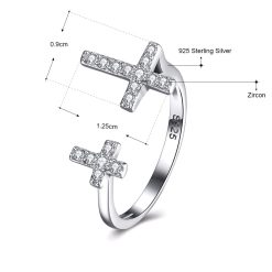 Bague Double Croix avec Zirconium