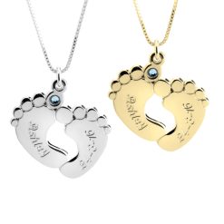 Collier Pieds de Bébé Personnalisé