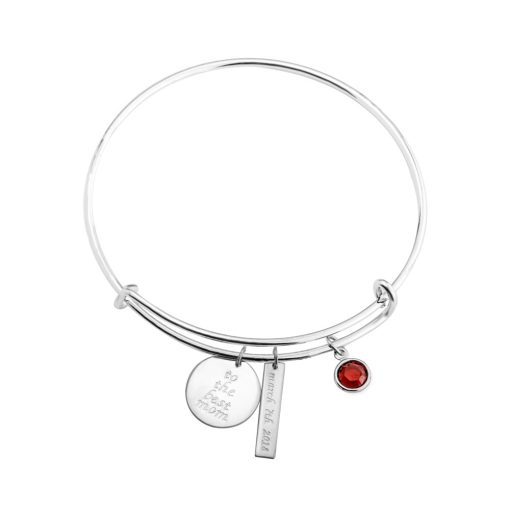 Bracelet Jonc avec Charms Cercle et Barre