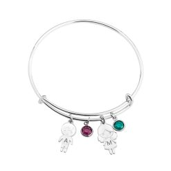 Bracelet Jonc avec Charms Enfant et Cristal