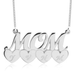 Collier Mom Cœurs et Initiales