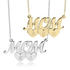 Collier Mom Cœurs et Initiales