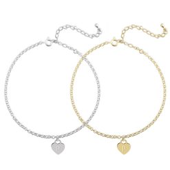 Chaîne de Cheville Cœur avec Initiale