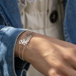 Bracelet Deux Prénoms avec Cœur