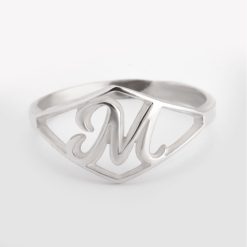 Bague avec Initiale Cursive