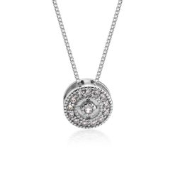 Collier Pendentif Rond avec Zirconium
