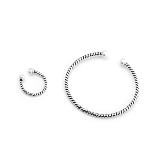 Set Bracelet et Bague Torsadés