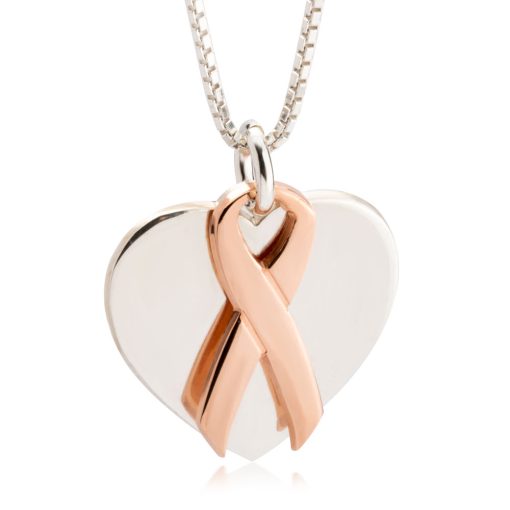 Collier Ruban Rose avec Cœur