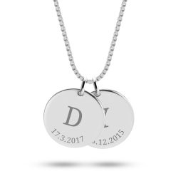 Collier Disque avec Initiale et Date