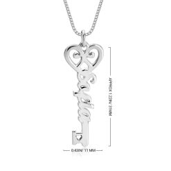 Collier Clé Cœur avec Prénom