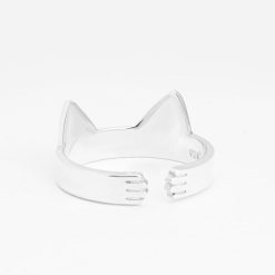 Bague Oreilles de Chat en argent sterling vue de dos