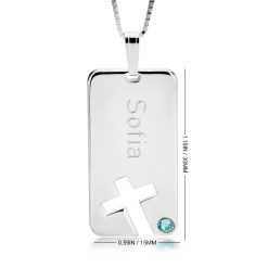 Collier Plaque avec Croix