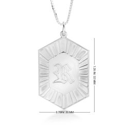 Collier Hexagonal avec Initiale