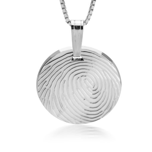 Collier Pendentif Rond avec Empreinte Digitale