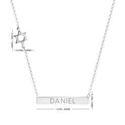 Collier Barre avec Etoile de David