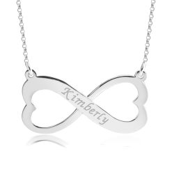 Collier Cœurs Infini Gravé