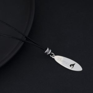 Set Bijoux Cuir Noir – Collier Et Bracelet Surfer – Unisexe Hana Lima