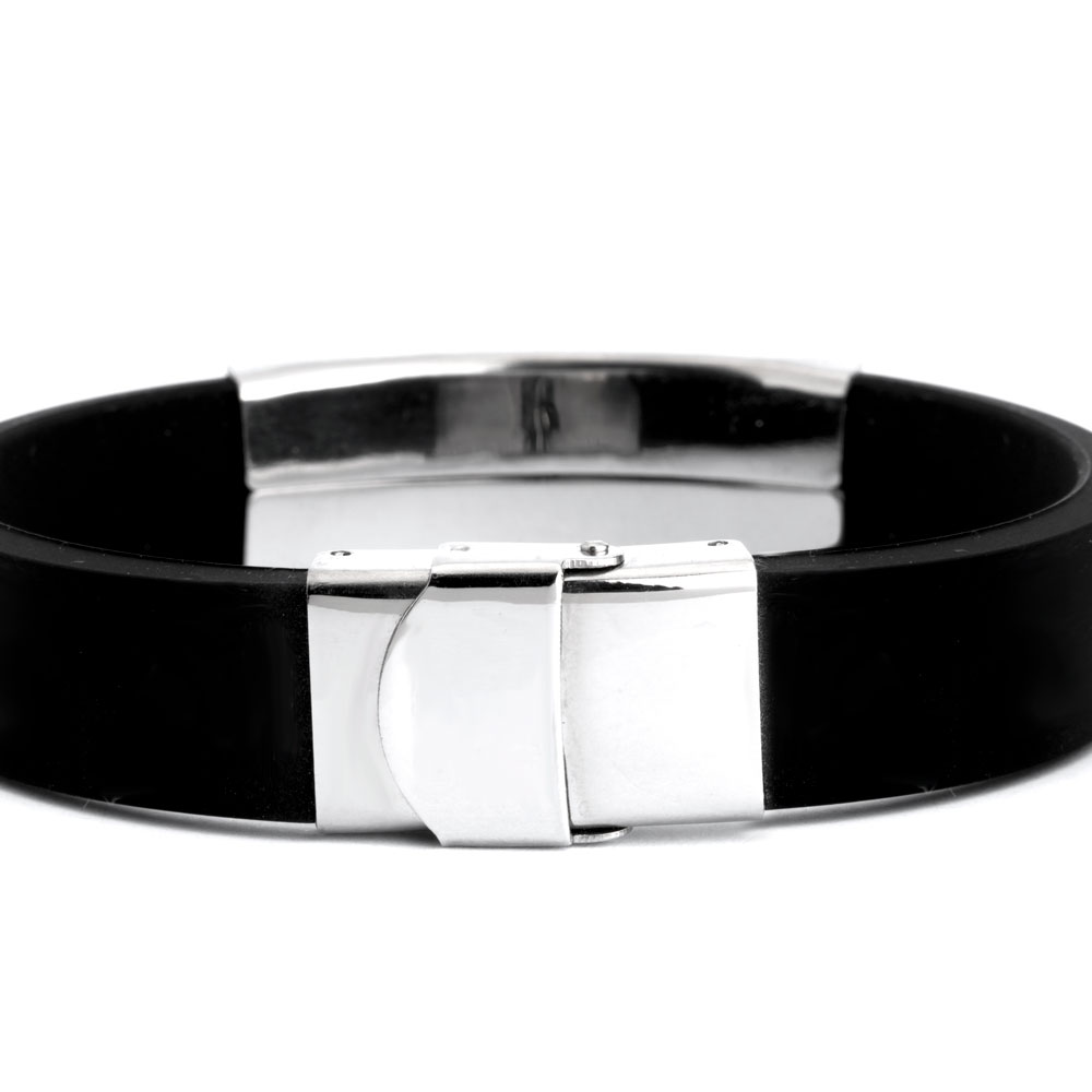 Bracelet personnalisé pour homme - Silicone noir