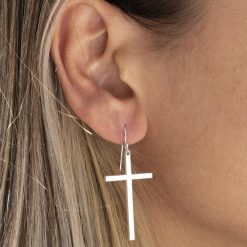Boucles d'Oreilles Croix Fines