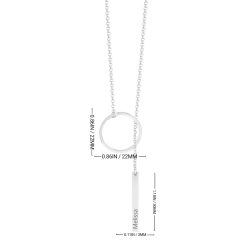 Collier Cercle et Barre Gravée