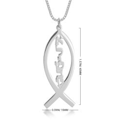 Collier Poisson Personnalisé en Hébreu