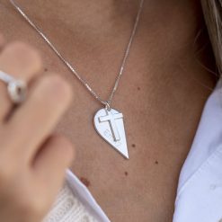 Collier Cœur pour Deux avec Croix