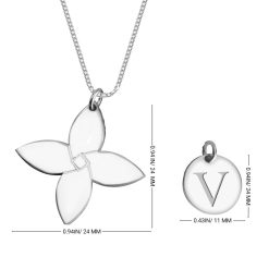 Collier Fleur avec Initiale