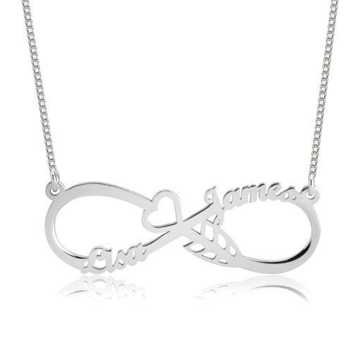 Collier Infini avec Cœur et Flèche