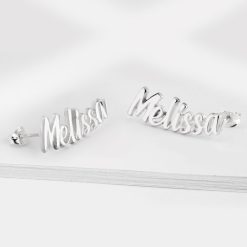 Boucles d'Oreilles Montantes avec Prénom