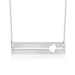 Collier Double Barrettes avec Initiales